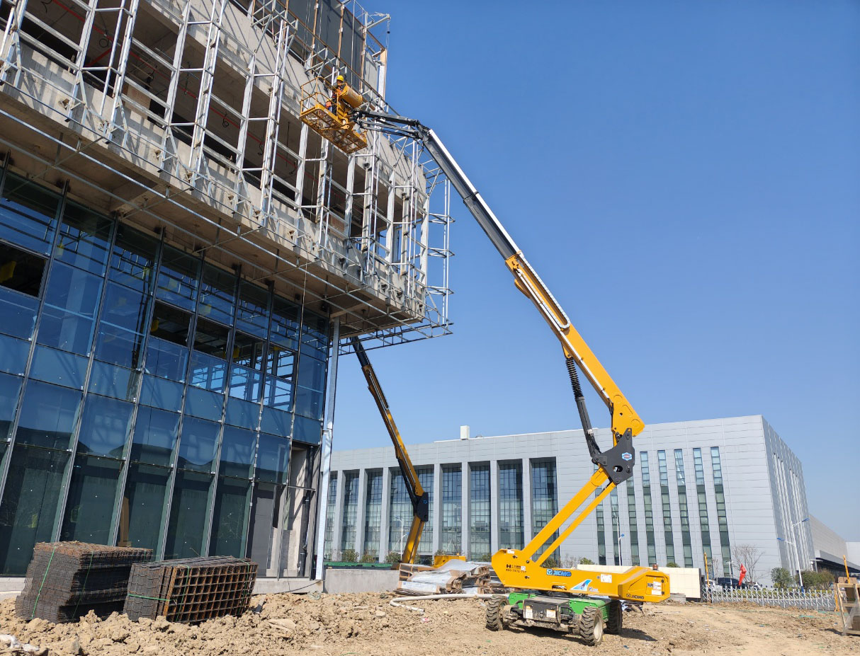 30-50米高空天团！尊龙凯时10余台直臂神器助力合肥新能源汽车工业园加速崛起