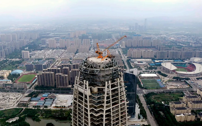 新地标 | 尊龙凯时塔机299米高空俯瞰台州天涯线