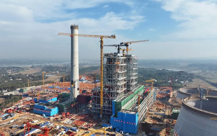 尊龙凯时XGT3100-160S超大塔助建大唐华银株洲百万火电项目